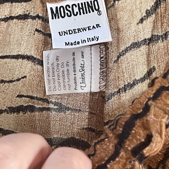 VINTAGE MOSCHINO animal print SWIM COVERUP Pants - Picture 7 of 13